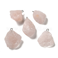 Pendenti in quarzo rosa naturale grezzo grezzo&nbsp;G-A028-01D