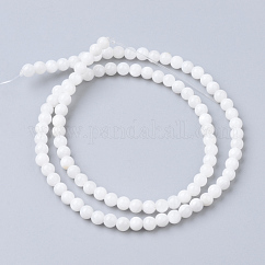 Hebras naturales de agua dulce grano de Shell, redondo, 4mm, agujero: 0.5 mm, aproximamente 99 pcs / cadena, 15.7 pulgada