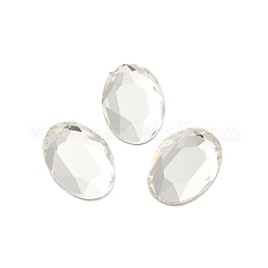 Cabujones de cristal de rhinestone, espalda y espalda planas, facetados, oval, cristal, 14x10x3.5mm