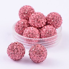 Grade strass pavimenta perline sfera della discoteca, per fare gioielli unisex, tondo, roso, PP13 (1.9~2mm), 14mm, Foro: 1.5 mm