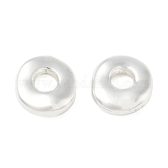 Perles européennes en laiton, Perles avec un grand trou   , anneau rond, sans cadmium et sans plomb, Plaqué longue durée, couleur d'argent, 11.5x11x4mm, Trou: 4mm