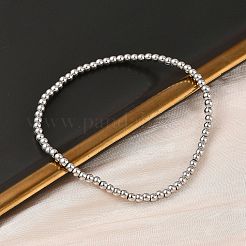 Stretch-Armbänder aus Messing mit runden Perlen für Männer und Frauen&nbsp;BJEW-B148-05A-P