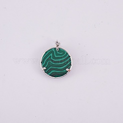 4pcs 2 couleurs pendentifs en malachite synthétique et en pierre d'or&nbsp;G-SZ0001-47