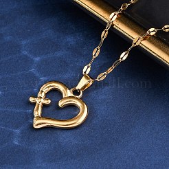 Collana con ciondolo in acciaio inossidabile 201 per donna&nbsp;NJEW-F335-02G-02