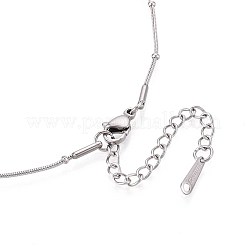 Collane con catena satellitare in acciaio inossidabile 304 da 1 mm&nbsp;NJEW-N058-07A-P