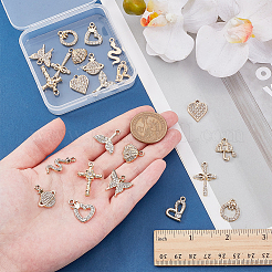 24 Stück 12 Stile Legierung Kristall Strass Anhänger&nbsp;FIND-WR0012-69