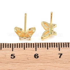 Orecchini da donna in ottone con micro pavé di zirconi cubici&nbsp;KK-A305-06G-03