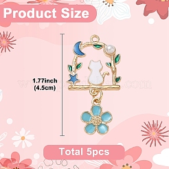 Pendentifs en alliage émail et perles acryliques&nbsp;PALLOY-YW00228-01
