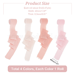 4 rouleau de ruban à bords bruts en polyester 4 couleurs&nbsp;OCOR-NB0001-81B