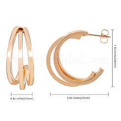 Boucles d'oreilles à griffes multicouches en acier inoxydable pour femmes&nbsp;JE1102A
