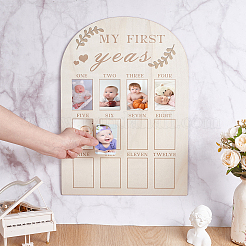 Cadre photo calendrier bébé en bois&nbsp;DIY-WH0899-45