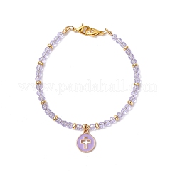 Braccialetti elastici con perline di cristallo austriaco imitazione&nbsp;BJEW-JB11571