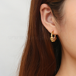 Pendientes de botón con diseño de resorte en forma de C de acero inoxidable 304&nbsp;FA3062-1