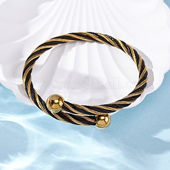 Pulseras de torsión de acero inoxidable 304 para mujer&nbsp;BJEW-P310-19MC