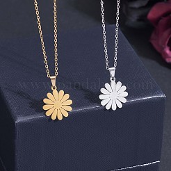 Ohrstecker und Halskette mit Gänseblümchen-Anhänger aus chirurgischem Edelstahl 316&nbsp;JX377A