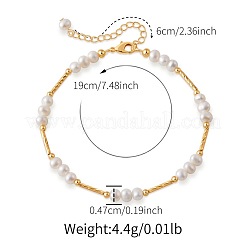 Armbänder aus Messing mit natürlichen Süßwasserperlen&nbsp;TP7024-1