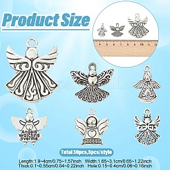 30 pz 6 stili pendenti in lega di stile tibetano&nbsp;TIBEP-YW0012-41