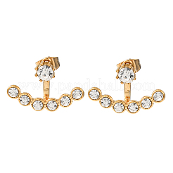 Pendientes curvos de acero inoxidable 304 para mujer&nbsp;EJEW-A163-01G