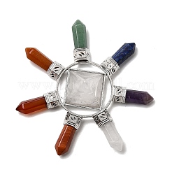 Natürliche Mischsteinpyramide und Energiegenerator mit 7 Chakra-Punkt&nbsp;DJEW-K011-A