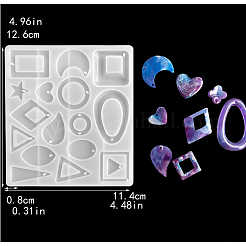 Moules en silicone pour pendentif de forme géométrique&nbsp;DIY-YW0008-06
