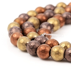 Brins de perles d'hématite synthétique non magnétiques avec placage sous vide pvd&nbsp;G-F682-01A