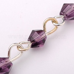 Fatti a mano perle di vetro bicono catene per collane bracciali fare&nbsp;AJEW-JB00048-02