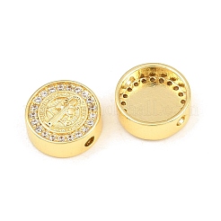 Laiton micro pavé de perles de zircone cubique claires&nbsp;CU-CBA5CB0-23G