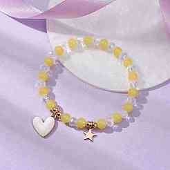 Verre rond perles bracelets extensibles&nbsp;BJEW-JB09909-02