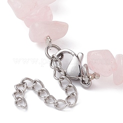 Natürliches Perlenarmband mit Rosenquarzsplittern&nbsp;BJEW-JB09686-02