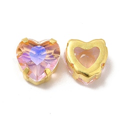 Coeur effet clair de lune cousu sur strass&nbsp;GLAA-P055-05B-G03
