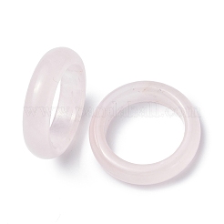 Anillo de banda lisa de cuarzo rosa natural&nbsp;RJEW-P044-01A-03