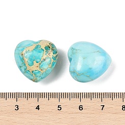 Gefärbter natürlicher imperialer Jaspis Herz Palmstein&nbsp;G-Q021-03