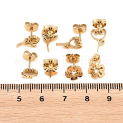 4 Paar Valentinstag-Ohrstecker aus Edelstahl 304&nbsp;EJEW-G469-01G-01