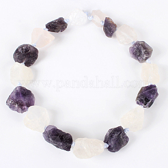 Natürliche Edelsteinkristall & Amethyst Quarz grobe Nuggets Perlenstränge&nbsp;G-E219-01