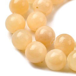 Jaune brins de perles de jade naturels&nbsp;X-G-K121-01-14mm