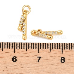 Breloques en laiton avec zircone cubique de micro pave&nbsp;KK-F927-20G