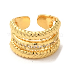 Anelli polsini aperti in ottone con micro pavé di zirconi cubici&nbsp;RJEW-U008-34G