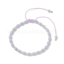 Bracelets tressés en perles plates rondes synthétiques bleues en agate dentelle&nbsp;BJEW-JB13247-01