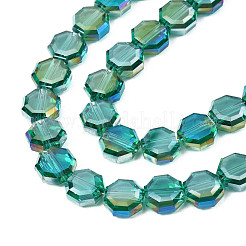 Chapelets de perles en verre transparent électrolytique&nbsp;EGLA-N002-27-C05