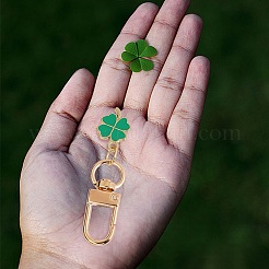 20 pendentif décoratif en forme de trèfle en alliage émaillé&nbsp;HJEW-CP00073