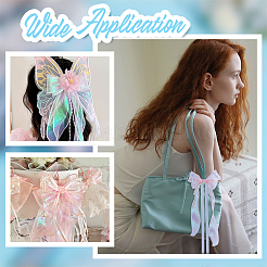 Nylon-Organzaband und Kunststoff-Imitationsperlen mit Schleife für Taschenornament&nbsp;HJEW-PH02020