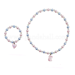Collana con ciondolo di perline di plastica e braccialetto con ciondolo di perline&nbsp;FS-WG6D3EF-05