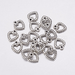 Argento antico placcato in stile tibetano in lega di zinco ciondoli cuore&nbsp;X-AC0324