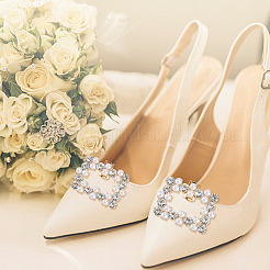 2 Stile Legierung Strass Schuhdekorationen&nbsp;FIND-GO0002-29