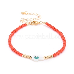 Cruz con pulseras de cuentas de mal de ojo&nbsp;BJEW-JB06289