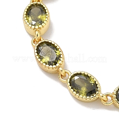 Ovale Messingarmbänder mit Zirkonia-Pavé für Damen&nbsp;BJEW-P385-02G-07