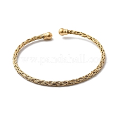 Bracelets manchettes tressés en acier inoxydable 304&nbsp;BJEW-A067-03G