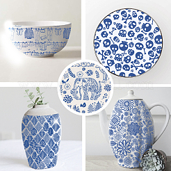 6 pz 6 stili di decalcomanie in carta ceramica&nbsp;DIY-SD0002-07C