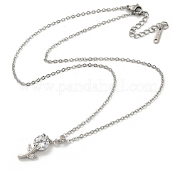 Pendente in vetro a forma di fiore&nbsp;NJEW-R263-04P