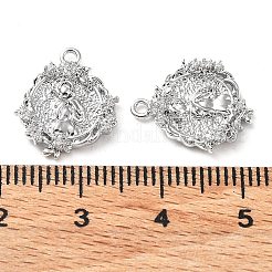 Porte micro ouvrent pendentifs zircone cubique en laiton de placage&nbsp;KK-K333-81P